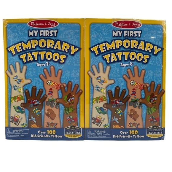 NWT Melissa & Doug My First Temporary Tattoos Lot Of 2 - Picture 1 of 2